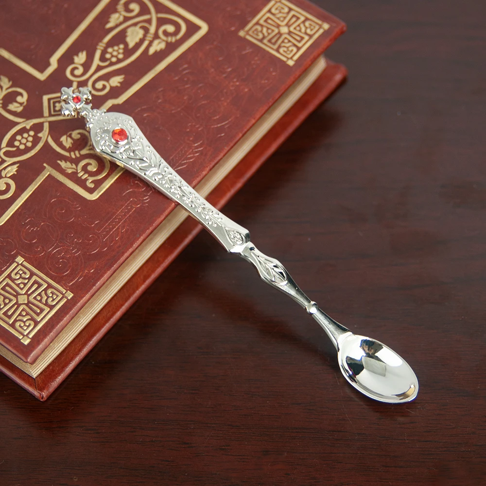 HTISOK Kirchenprodukt Religionszubehör Vergoldeter Orthodoxer Weihwasserschöpfer für religiöse Rituale zur Kirchendekoration – Detail 11