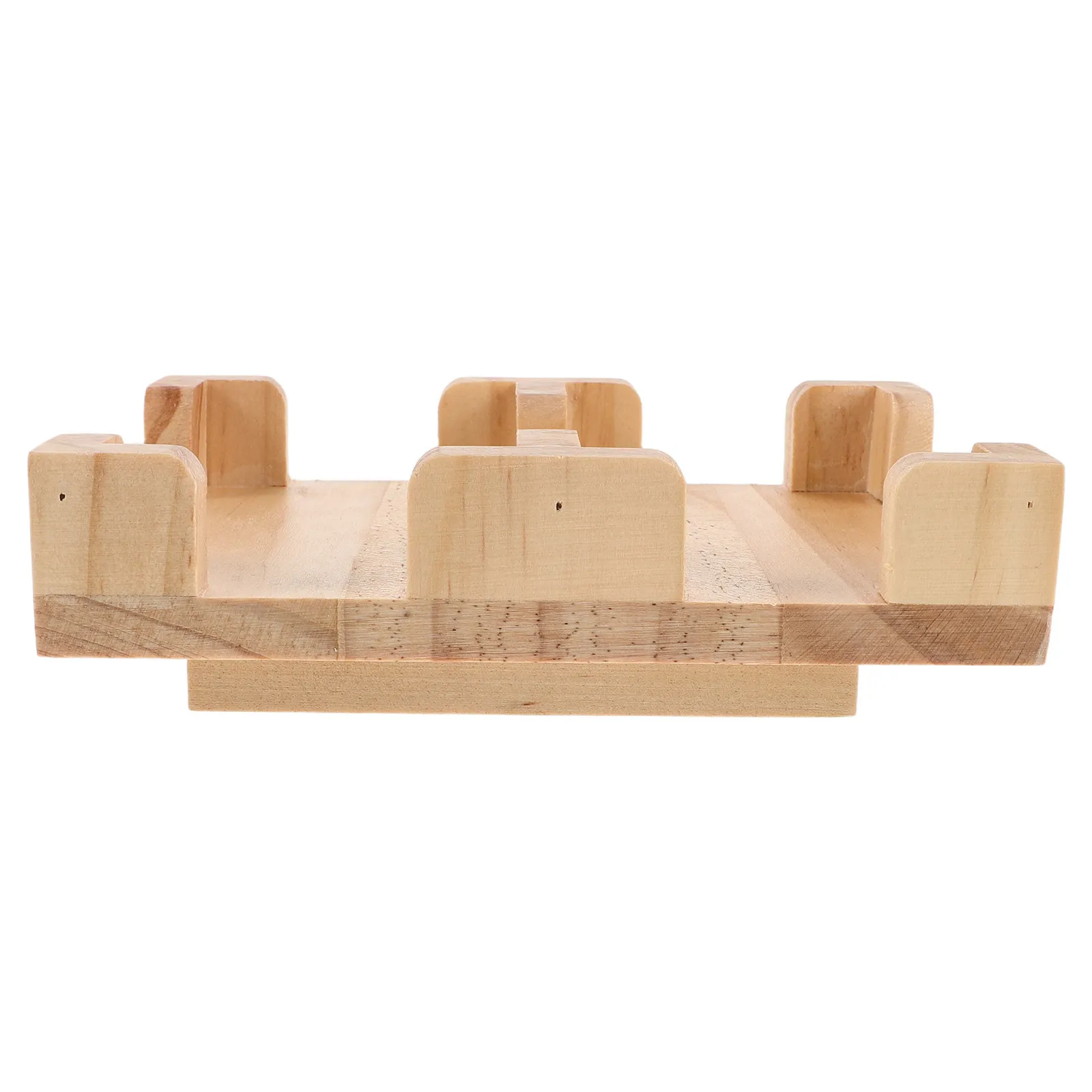 Rotating Wood Playing Card Holder 360 Degrees Poker Canasta Board Game Storage Tray Stable Card Organizer Canasta Game Accessory view 6