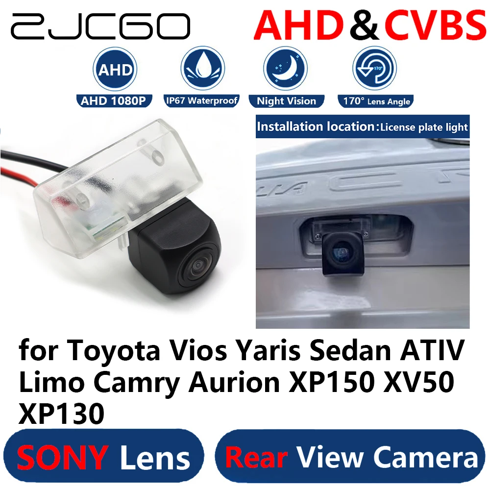 AHD 1080P Parking Backup Reverse Reversing Rear view Camera for Toyota Vios Yaris Sedan ATIV Limo Camry Aurion XP150 XV50 XP130