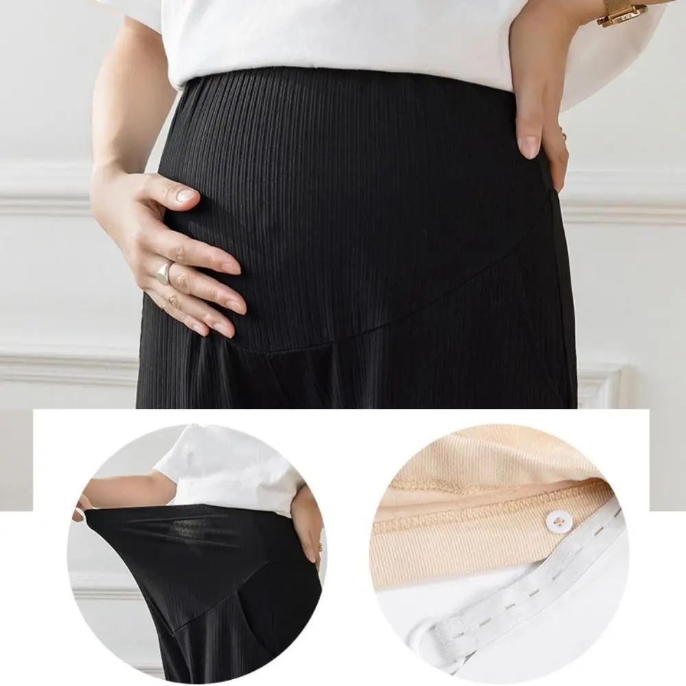 

Loose Straight Leg Pants High Waist Dropping Feeling Casual Pants Pregnant Workout Trousers Ice Silk Wide Leg Pants Woman