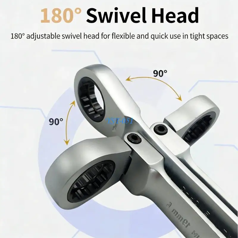 

E15A 72 Tooth Double Head Reversible Ratcheting Wrench Set With Steel Construction For Tight Space