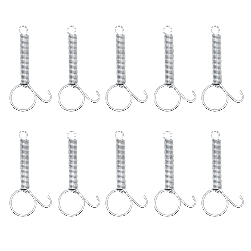 10/20 Cage Door Spring Hook Metal Spring Hooks Sturdy Tension Fixing Spring for Wire Rabbit/Bird/Hamster/Parrot 8.5cm Cages