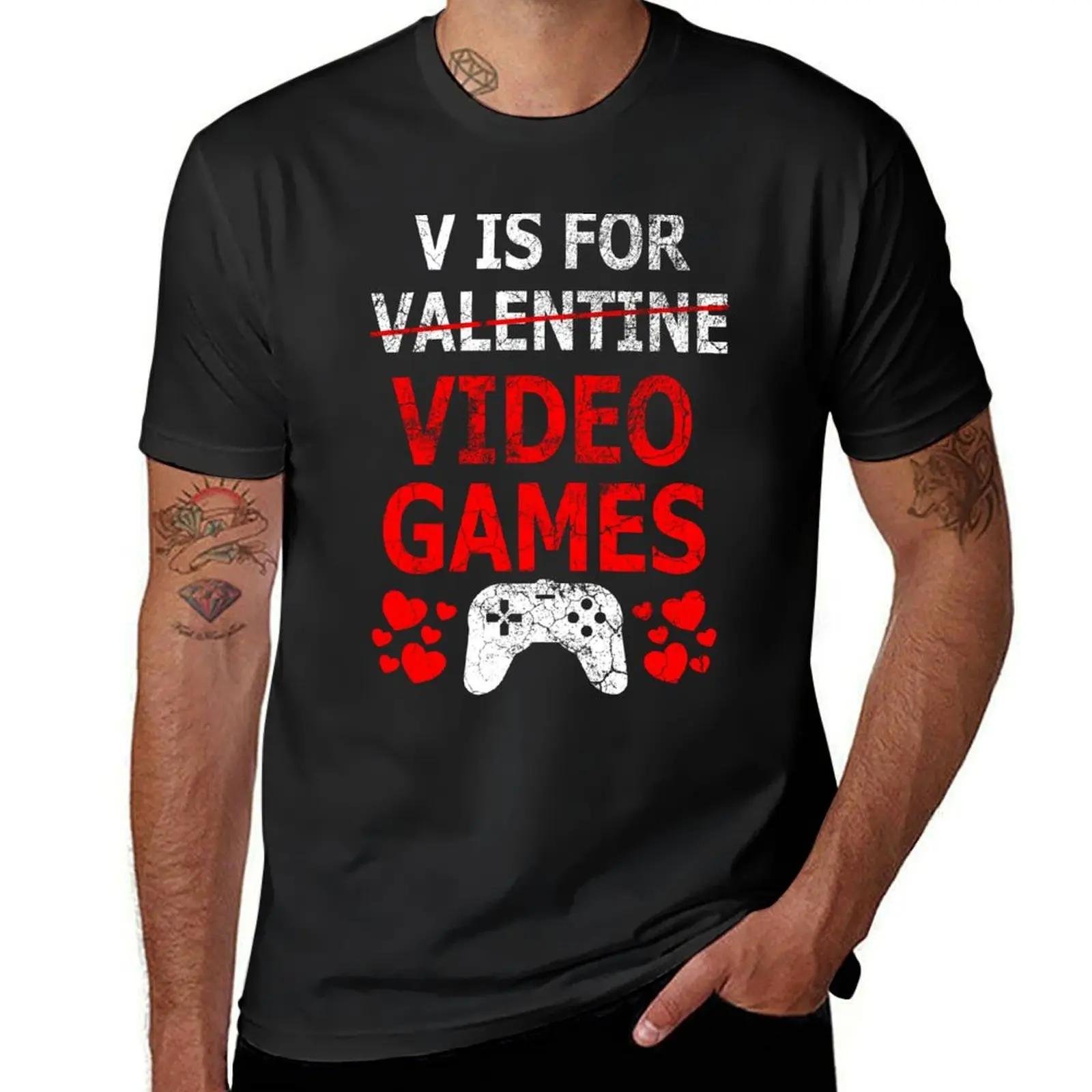 V is for Video games - Valentines Day Shirt T-shirt hippie clothes sweat sweat shirts, men