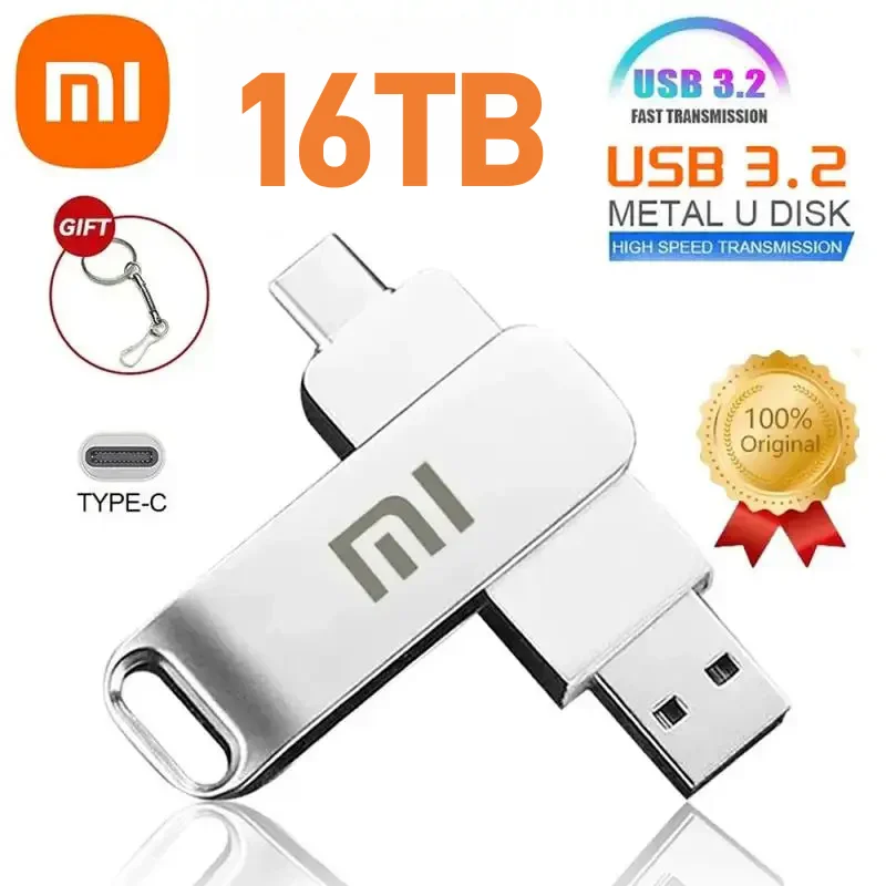 

Xiaomi U Disk 2TB Flash Drives High Speed Transfer 16TB USB 3.2 Type-C Interface 512GB 128GB USB Stick Phone Portable USB Memory