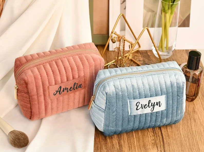 Personalised Makeup Bag Custom Bridesmaid Gifts Wedding Gift Travel Toiletry Bag Cosmetic Bag Birthday Gift For Her