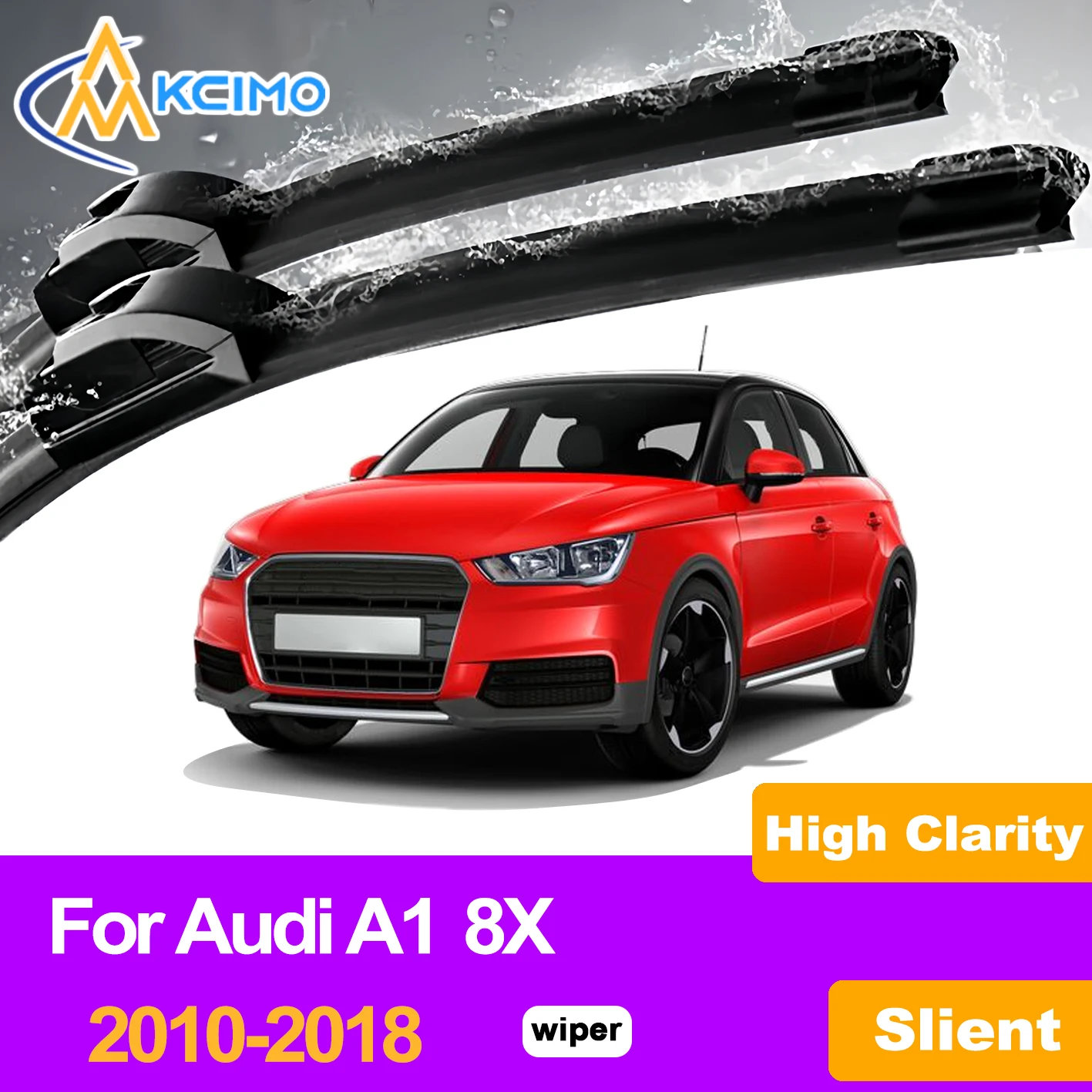 

KCIMO 2PCS Front Windshield Wiper Blades For Audi A1 8X 2010-2018, Easy Install Clear Vision All Weather Car Replacement Parts