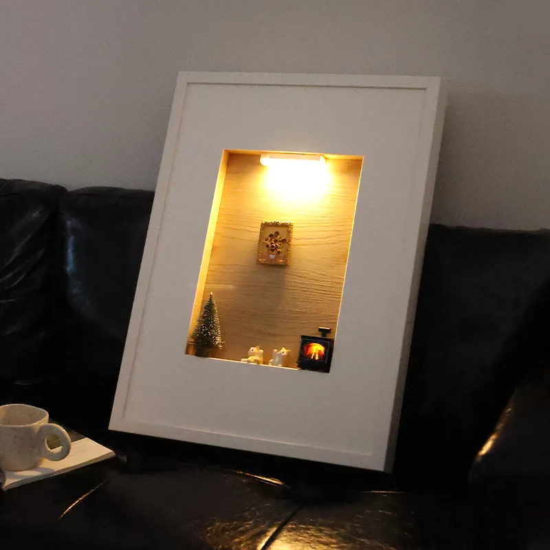 Vertical meter box decorative painting can be magnetically attracted white frame new distribution b