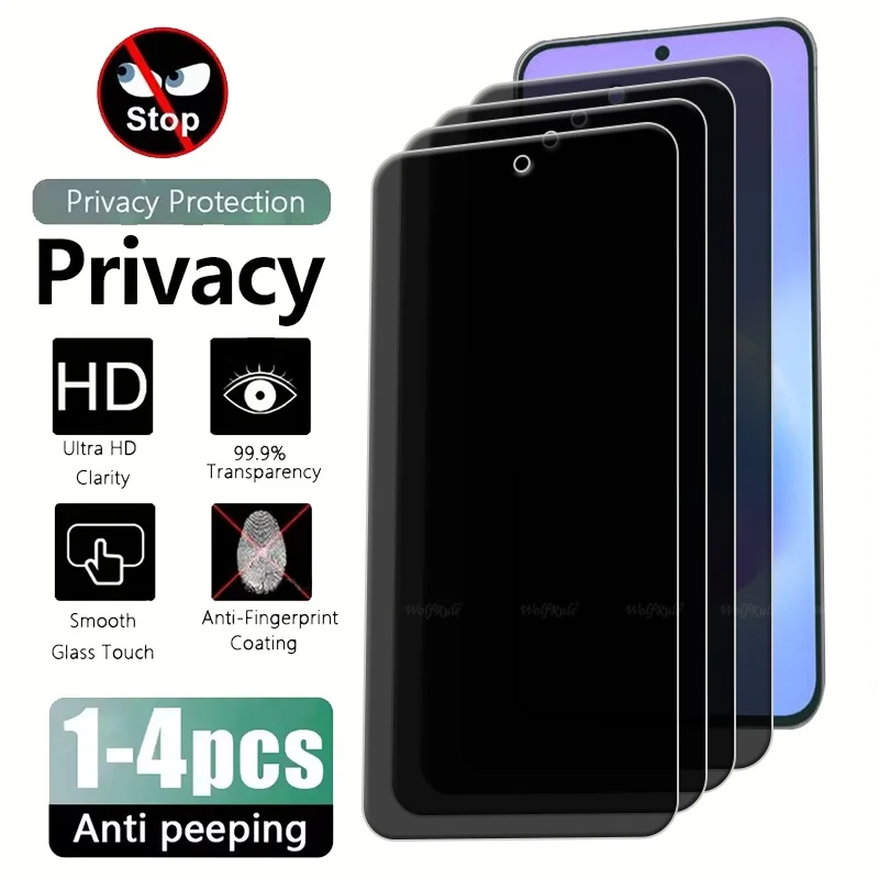 4/3/2/1Pcs For Samsung A57 Glass Samsung A57 Tempered Glass Privacy Anti-Spy 9H Cover Phone Screen Protector Samsung Galaxy A57