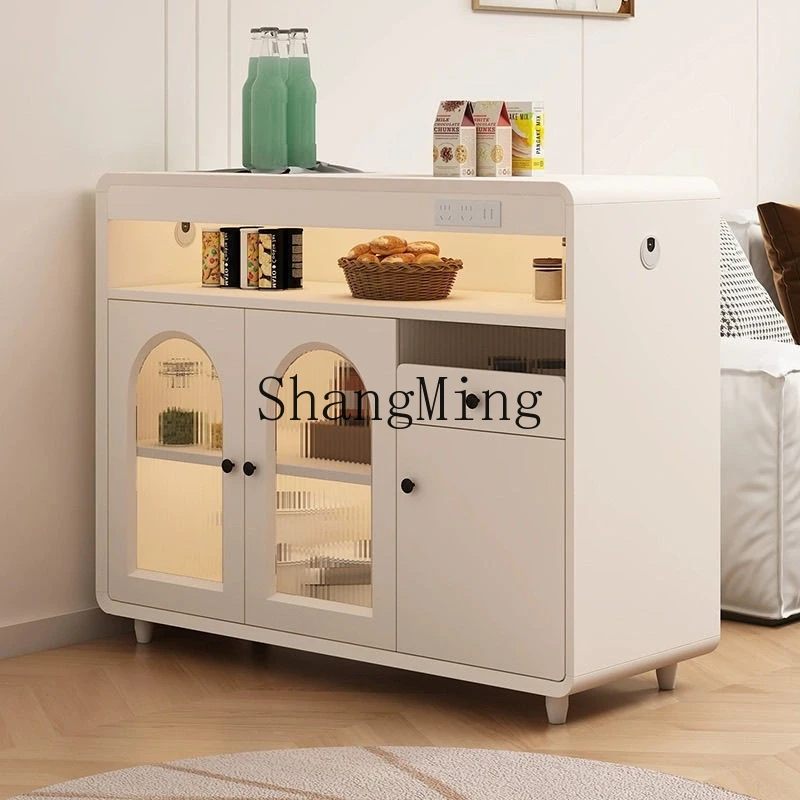 

SM cream style dining side cabinet household living room kitchen storage integrated wall tea cabinet