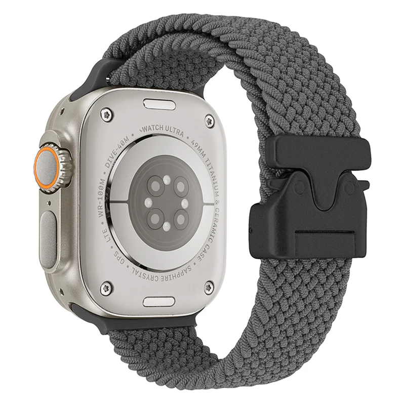 Geflochtenes Armband im Fallschirm-Stil für Apple Watch Ultra 4/3/2, 49 mm, 46 mm, 45 mm, 42 mm, 44–41 mm, Nylonarmband, iWatch 12, 11, 10, 9, 8, SE, Gürtel. – Detail 15