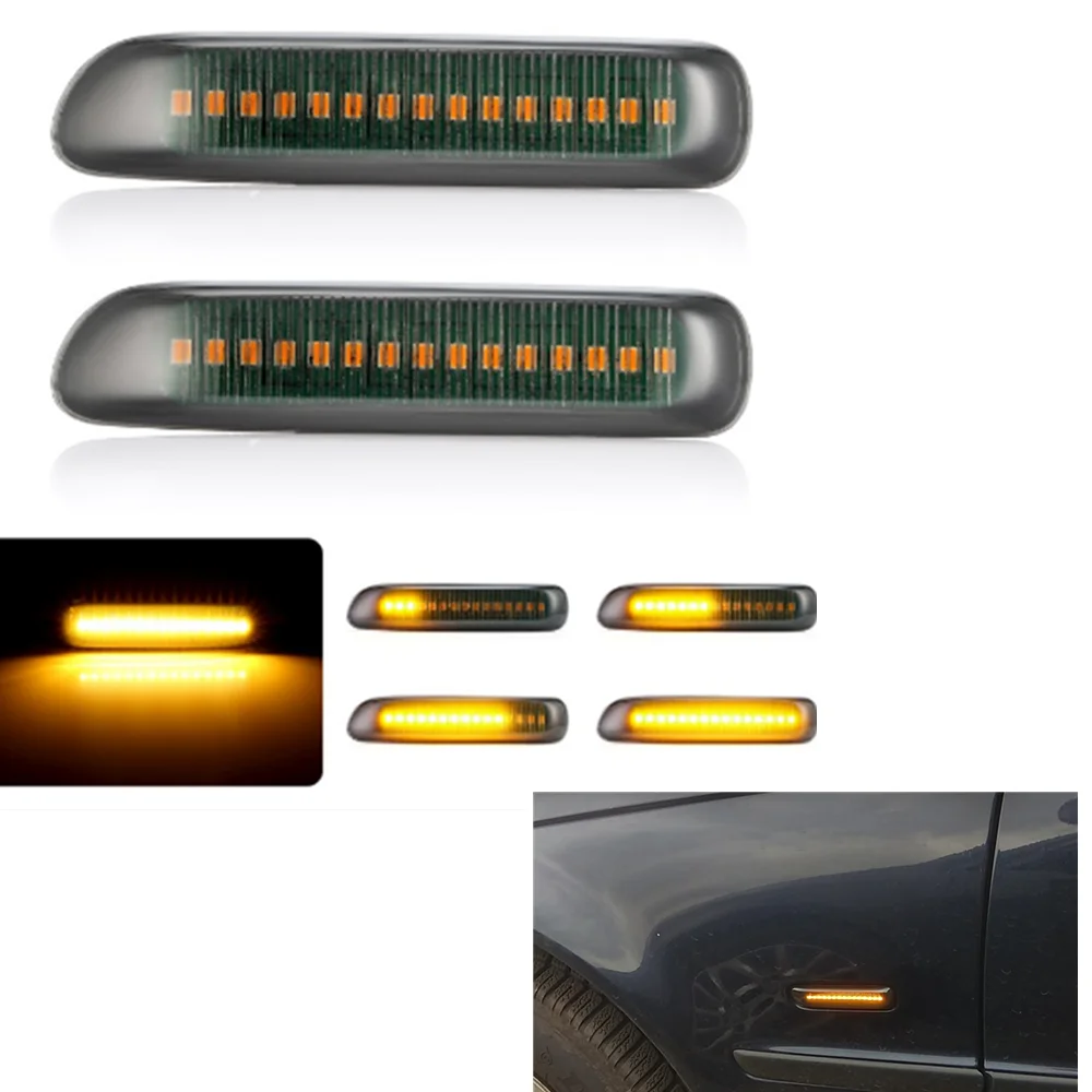 

Dynamic LED Turn Signal Side Marker Light For BMW 3 Series E46 1998-2003 Sequential Lamp Car Body Kit Fender Indicator Warm Bulb