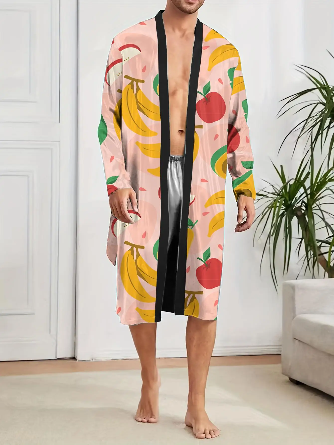1pcs Men's Robes 2026 Spring/Summer 3D Printed bath robe Funny pajamas Sleepwear Sleepwear Breathable Men's bathrobe Graphic