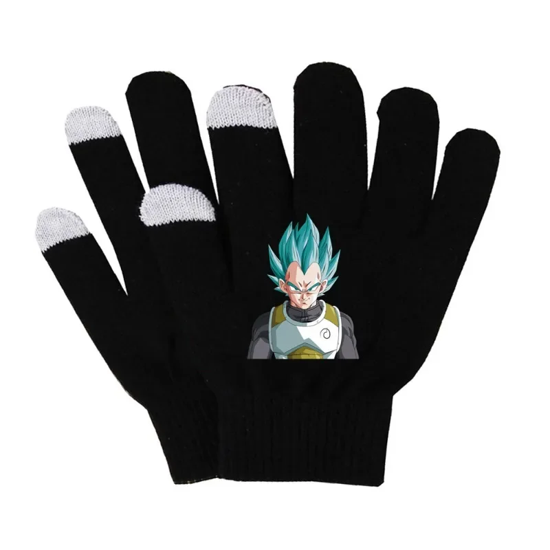 New Dragon Ball Anime Around The Knitted Warm Gloves Son Goku Printing Thickened Gloves Men and Women Riding Touch Screen Gloves