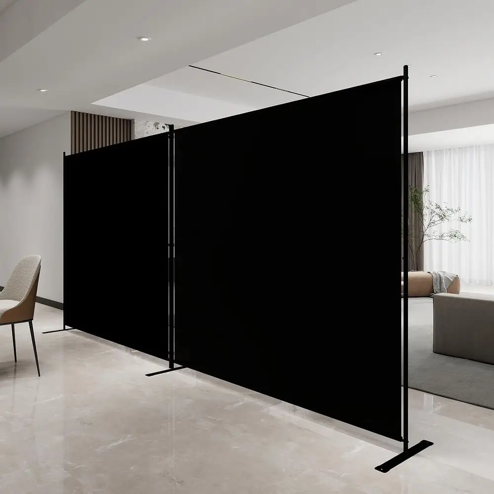 6-Foot Tall Portable Privacy Room Divider, 142 Wide x 71 High, Black