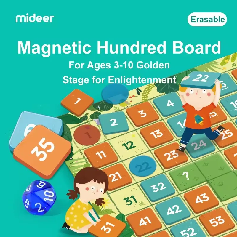 Mideer Magnetic Hundred Figure Board Recognizing Numbers Parent-child Interaction Math Learning Game Math Toy