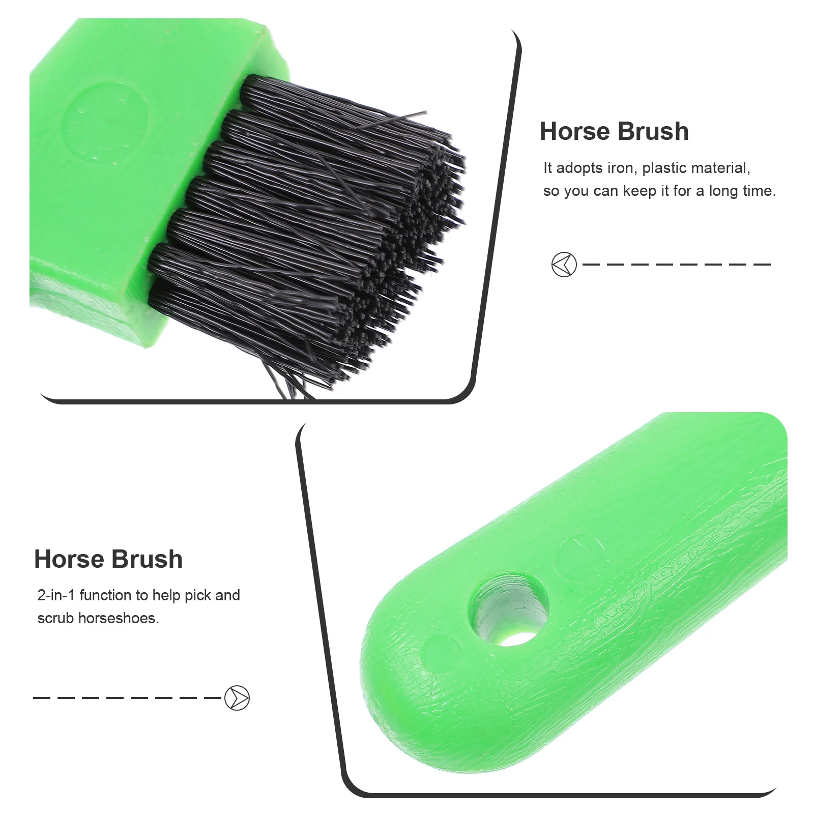 Horse Hoof Care Tools Brush Cleaning Grooming Picks for Horses Handle Trimmer Grip