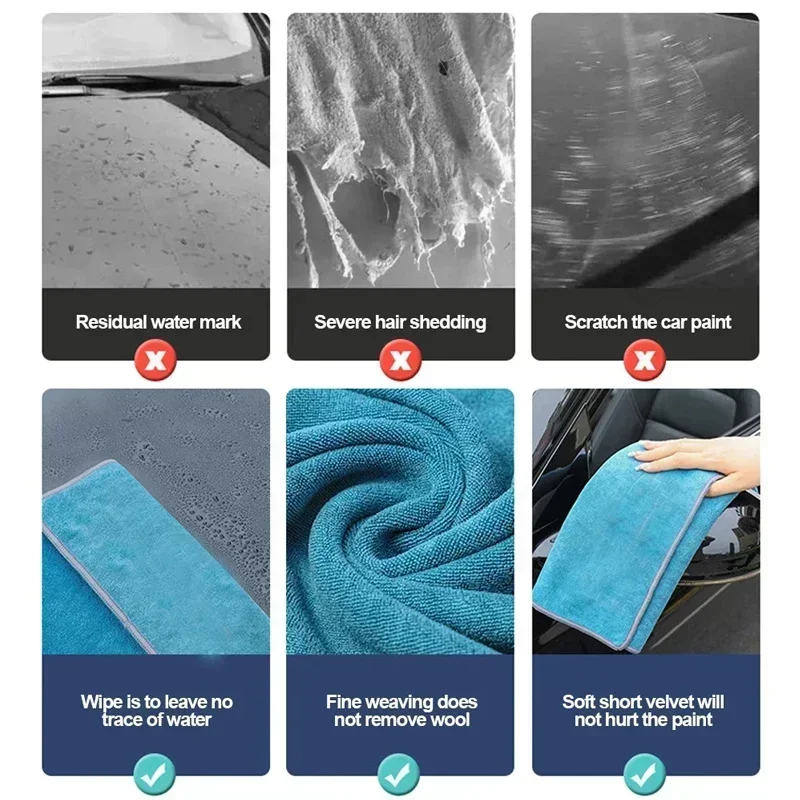 جديد منشفة غسيل السيارات غسل الراقية منشفة من الألياف الدقيقة تنظيف السيارات تجفيف القماش هيمينغ العناية بالسيارات القماش بالتفصيل غسل منشفة #4