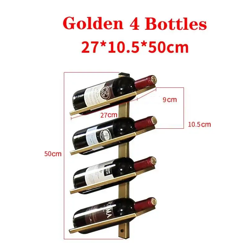2/4 Rack Wall Mounted Wine Bottle Holder Creative Stylish Modern Iron Stand Champagne Storage Bar Accessories