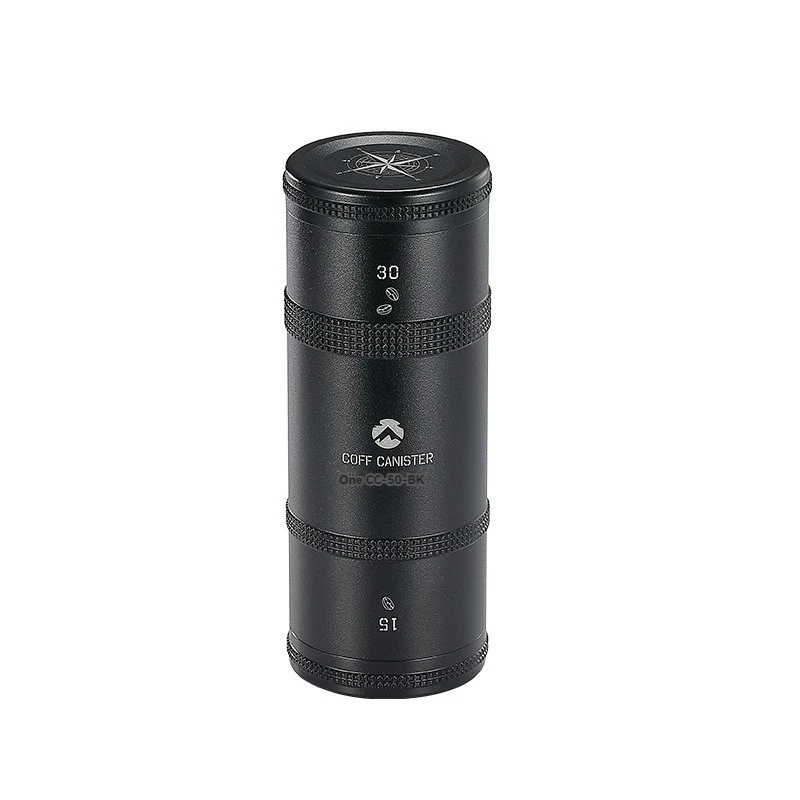 CAMPINGMOON CC-50-BK Lata de Almacenamiento Portátil de Aluminio Negro Sellada para Té, Lata de Almacenamiento para Café de Camping