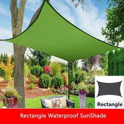 Voile d'ombrage rectangulaire en polyester, imperméable 420D, pare-soleil de jardin, de terrasse, de piscine, auvent de camping en toile