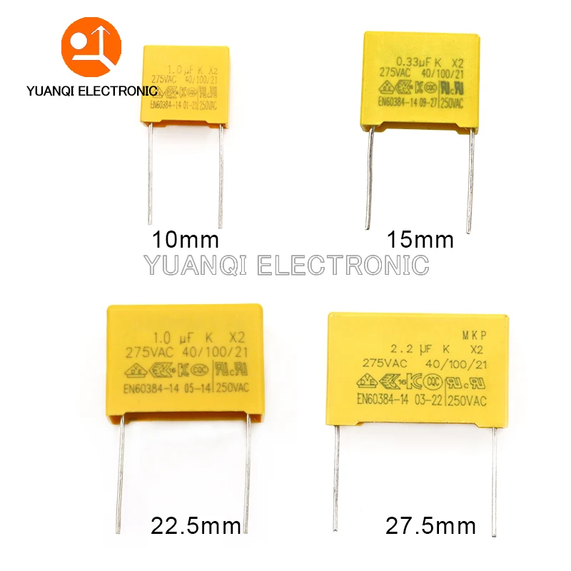 10 Stück 275VAC Polypropylen folie x2 Serie Kondensator 0,01 uf-2,2 uf neu 10nf 100nf 150nf 220nf 470nf 680nf 1uf 2,2 uf 4,7 uf