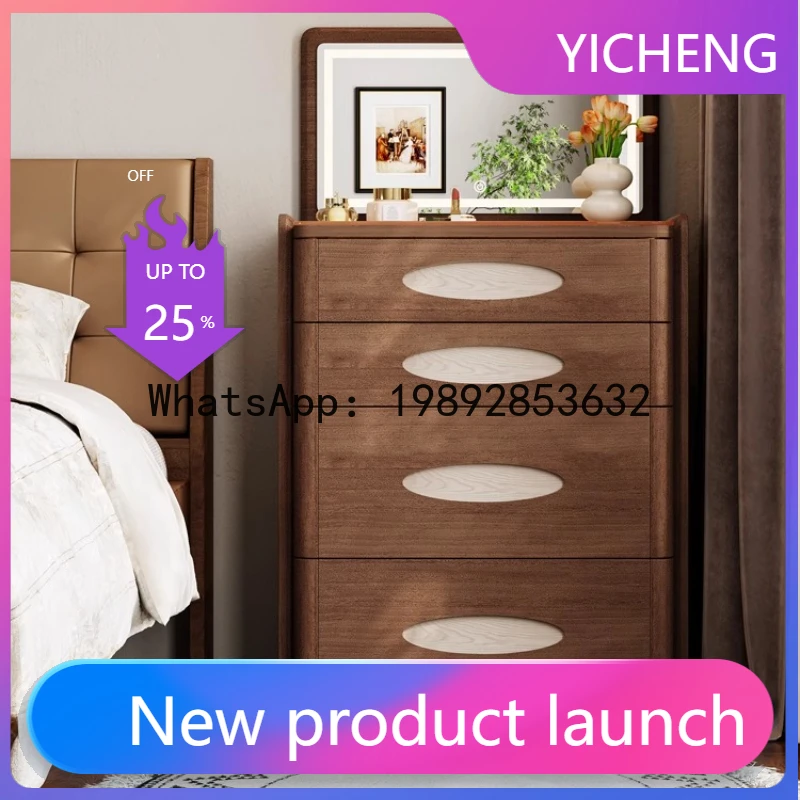 

QQ Solid wood dresser, bedroom bedside table, makeup table, integrated flip-top makeup mirror 2025 new small apartment mini