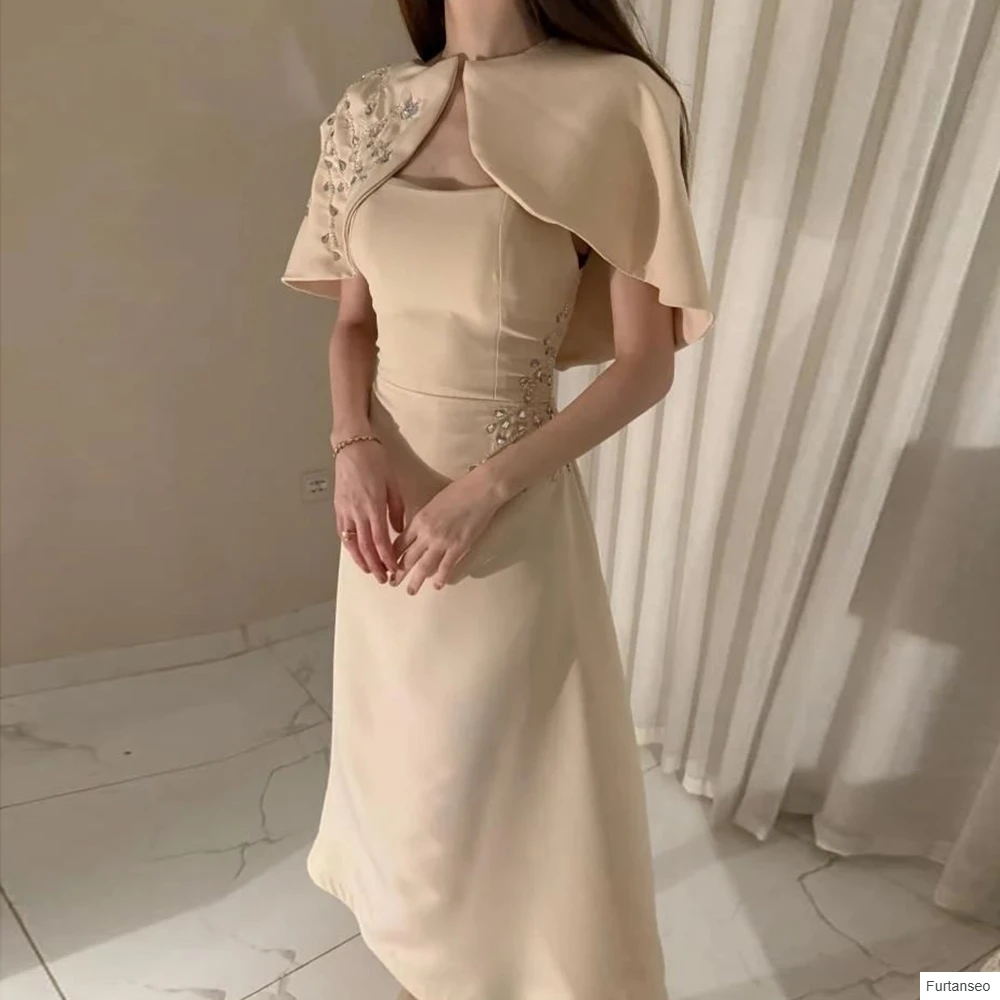 

A-line Women's Evening Dresses Ankle-length Strapless Sleeveless Prom Gown Fashion Crystal Stole Simple Draped Customized Gowns