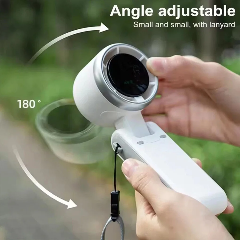 10 واط رقبة معلقة في الهواء الطلق 180 °   مروحة سطح مكتب صغيرة قابلة للطي 5 سرعات محمولة باليد ومروحة توربو قوية عالية السرعة