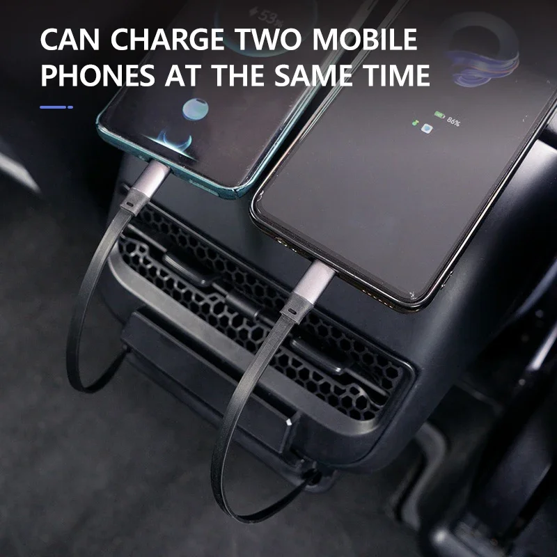 Cavo retrattile Caricatore del telefono per auto Dock di espansione uscita aria posteriore per Tesla Model 3 Y 2021 2022 2023 2024 Accessori interni