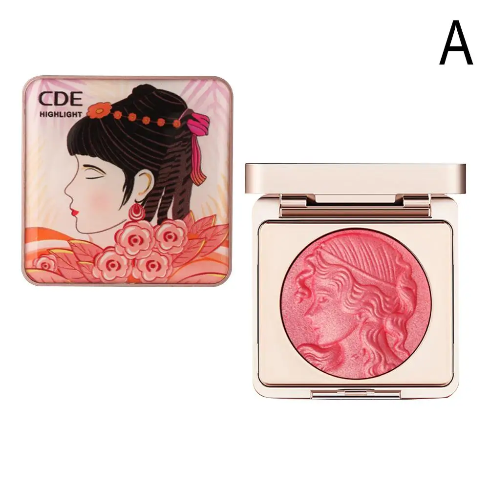 Nieuwe Reliëf Rozenblaadje Monochrome Poeder Blusher Hoge Ijs Kleine Rouge Plaat Mineraal Alles-In-Één Glans Blush Plaat Gezicht V8q7