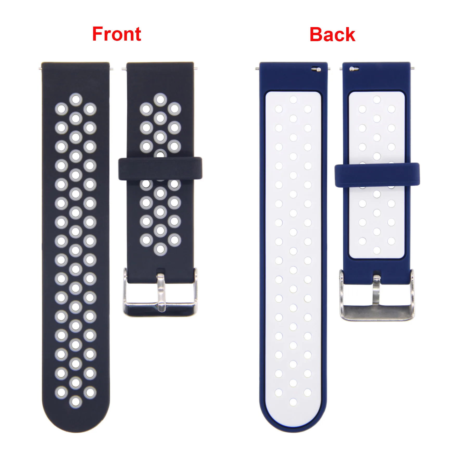 Universal 20mm 22mm Silicone Watch Strap Fashion Quick Release Soft Silicone Breathable Waterproof Sport Smartwatch Man Woman