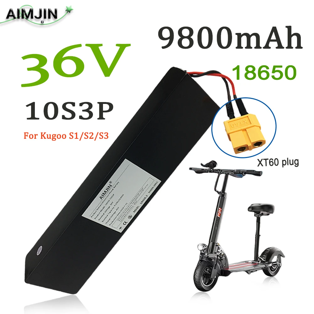 

36V 10S3P 9000mAh 18650 rechargeable Li-ion battery built-in BMS 500W Suitable for KUGOO S1, S2, S3 Electric Scooters