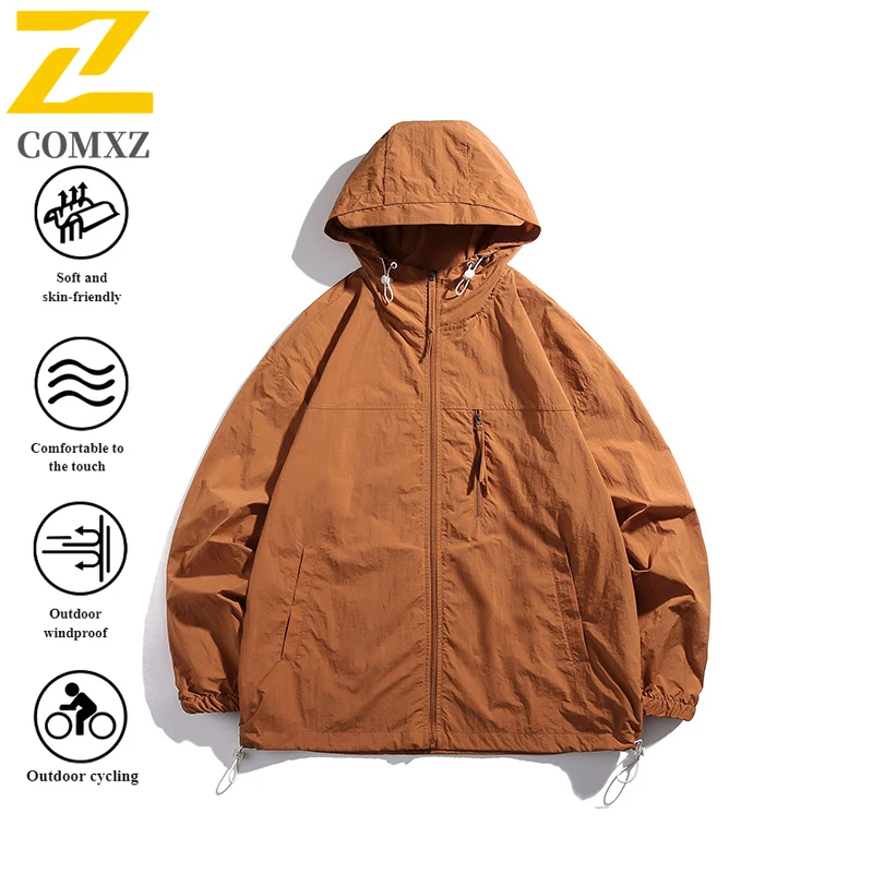 EIAO خمر النمط الأمريكي الأشعة فوق البنفسجية حماية هوديي سترة زوجين UPF50 + فضفاضة تناسب معطف الشمس للمواعدة في المناطق الحضرية في الهواء الطلق السفر 2025 #5