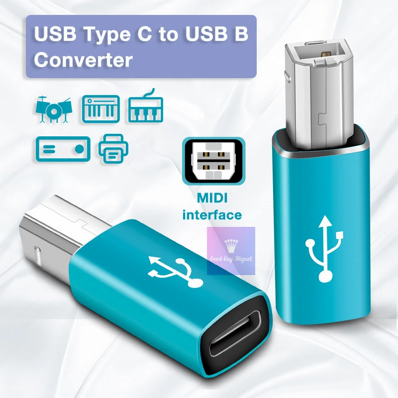 ميدي الكهربائية البيانو الإلكترونية لوحة المفاتيح طبل DAC USB C إلى USB 2.0 طابعة محول USB نوع C محول للطابعة الفاكس الماسح الضوئي
