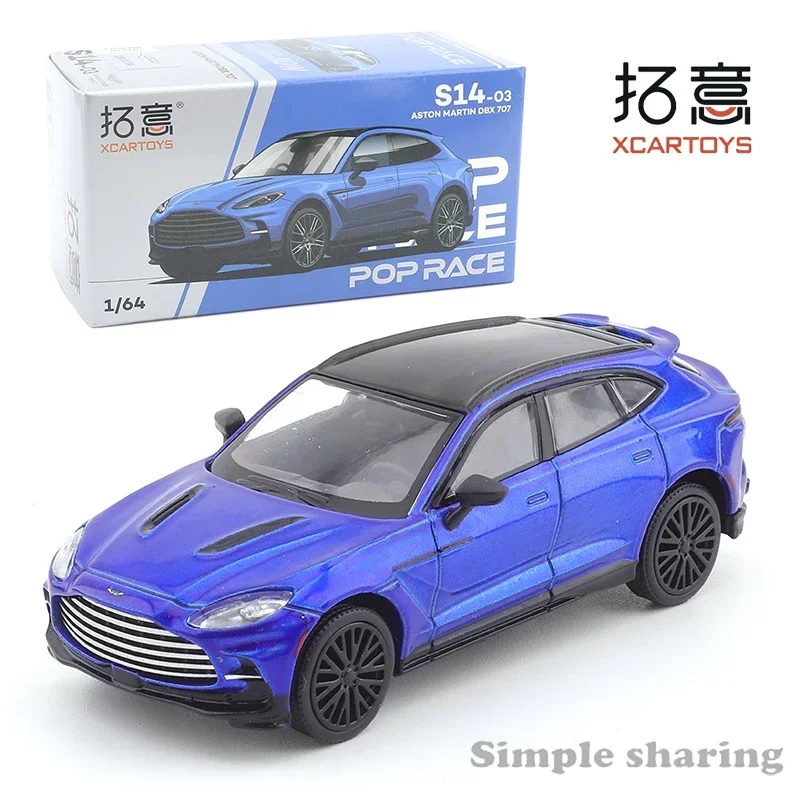 

Модель автомобиля XCARTOYS poworks 1/64, литой под давлением, игрушка ASTON MARTIN DBX 707, темно-синий сплав, коллекционный подарок