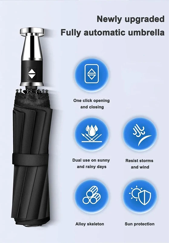 Windproof Folding Car Umbrella with UV and Rain Protection — detail 7