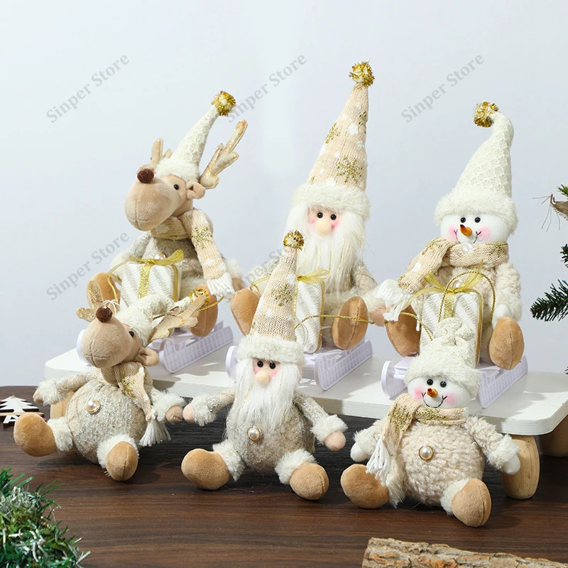 

Christmas Gnomes Plush Elf Decoration Winter Gnomes Snowflake for Home Office Table Ornament Tiered Tray Party Decor
