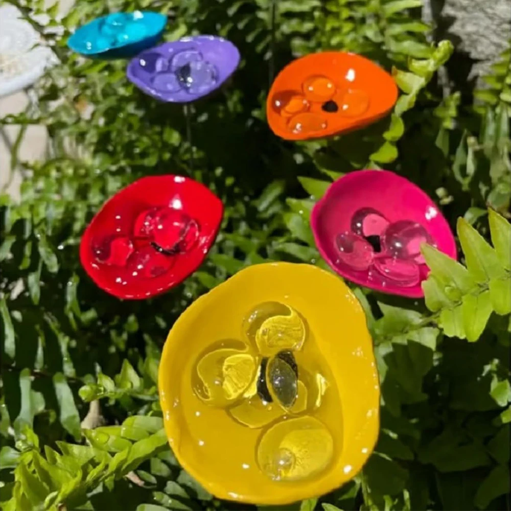 Garden Bee Drinking Water Station Creative Butterfly Watering Feeder Bowl Mixer Hummingbird Drinking Water Cup Flower Pot Decor