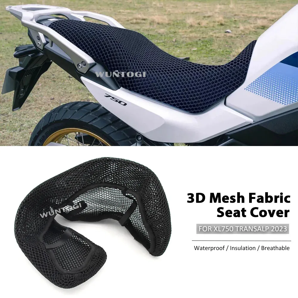 Funda protectora para asiento de motocicleta, accesorio para Honda XL750, Transalp 2023, XL 750, 3D, flujo de aire