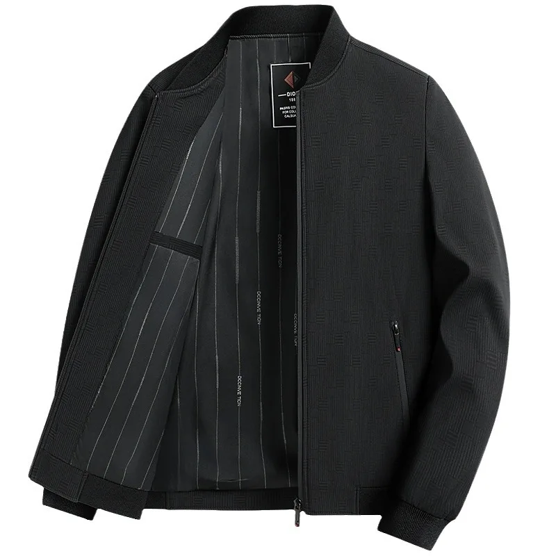 سترة بيسبول منقوشة للرجال، سترة كاجوال ذكية ممتازة، معطف ربيع خريف متوسط الوزن، ملابس خارجية كلاسيكية على طراز الأب #5