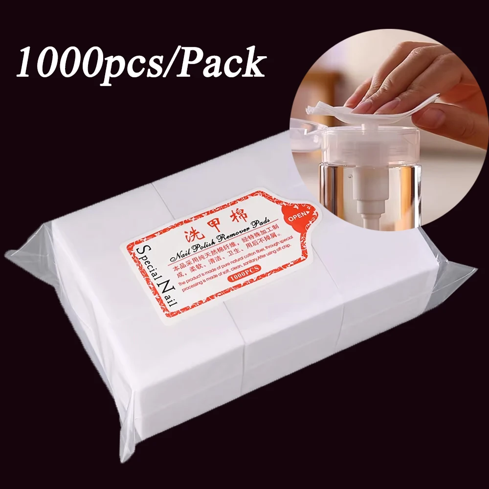 1000pcs/Lot Nail Polish Remover Wipes Cotton Pads 5Color Lint-Free Wipes Cotton Fiber Tissue Nail Cleaner Wipes Manicure Tool image 3