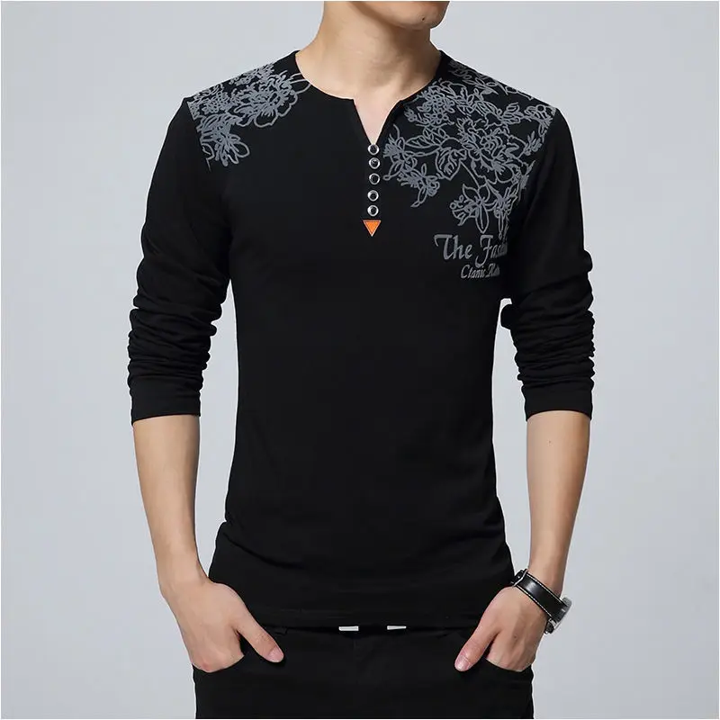 Jersey Hombre Sudadera Estampada Negra 100 ℅ Camisetas de algodón con botones para hombre, cuello en V, poliéster, corte Regular de lujo, Japón, a granel, nuevo Xl