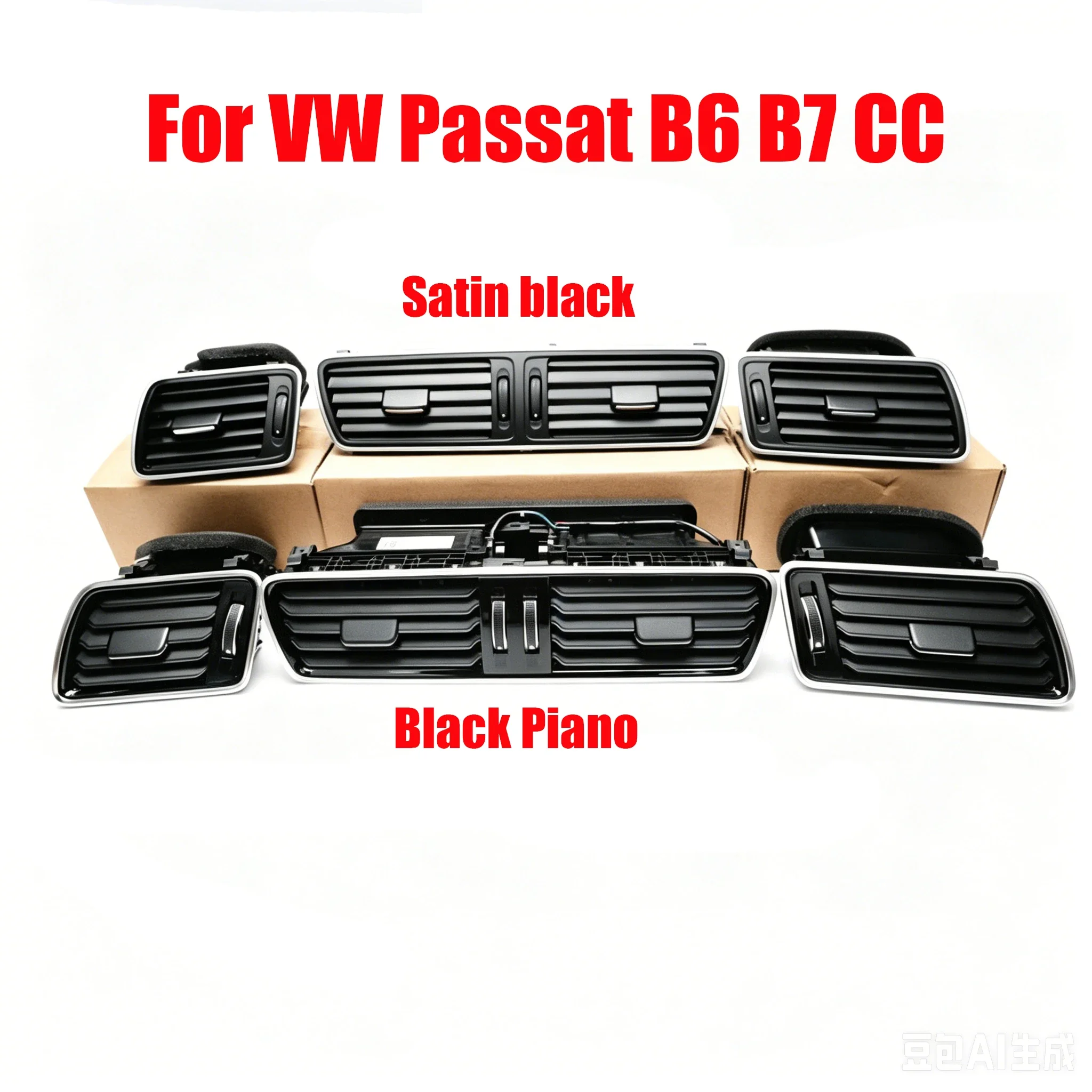3AD819728A 3AD819701A 3AD819702A Black Chrome Piano Paint Air Conditioning Outlet Vents For VW Passat B6 B7 2006-2011