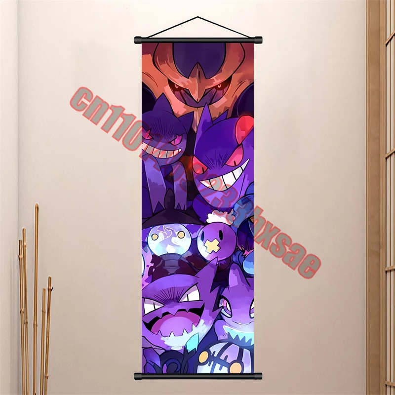 Классический аниме Покемон Генгар, Пикачу, Чаризард, высокое качество, милые прокрутки, подходят для декора стен гостиной, подарок