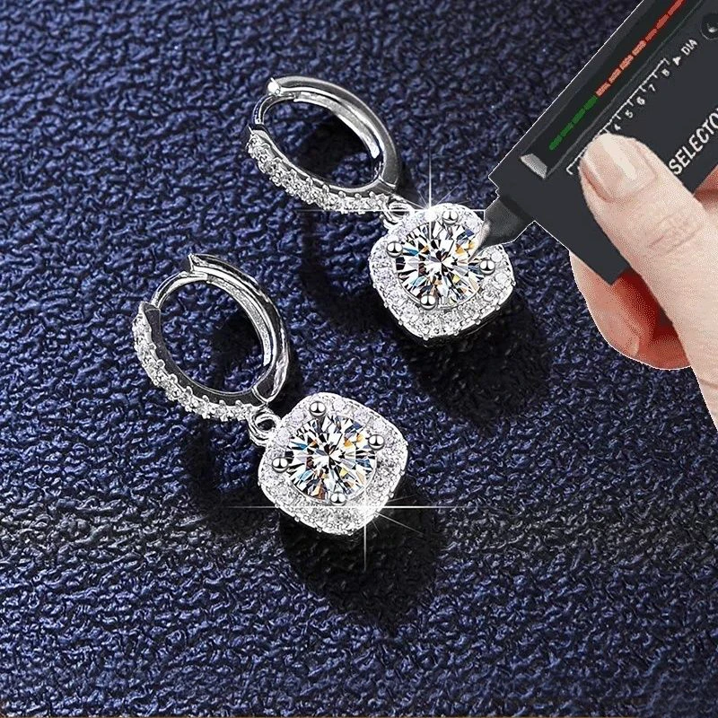 

Ювелирные изделия из 100% серебра 925 пробы D VVS1 Pass Diamond Tester Pen Муассанит Серьги-гвоздики для женщин 2 Сертификаты GRA Муассанит