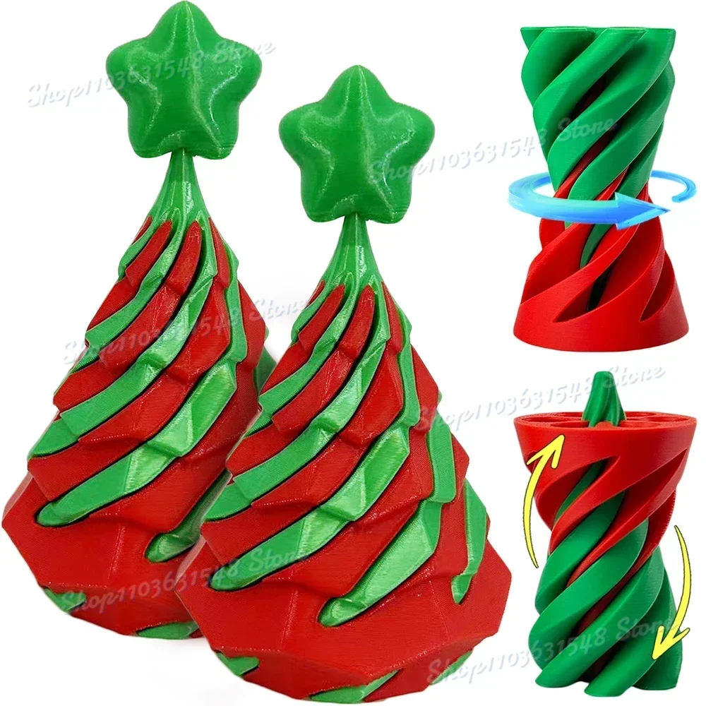 3D Printed Spiral Cone Christmas Tree, Impossible Cone, 3D Printed Spiral Cone Fidget Toy for Adults Kids, Infinity Spiral Tree