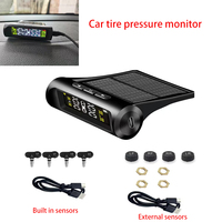 Car TPMS Tyre Pressure Monitoring System Solar Power Digital LCD Display Auto Security Alarm Systems Pressure External Sensor