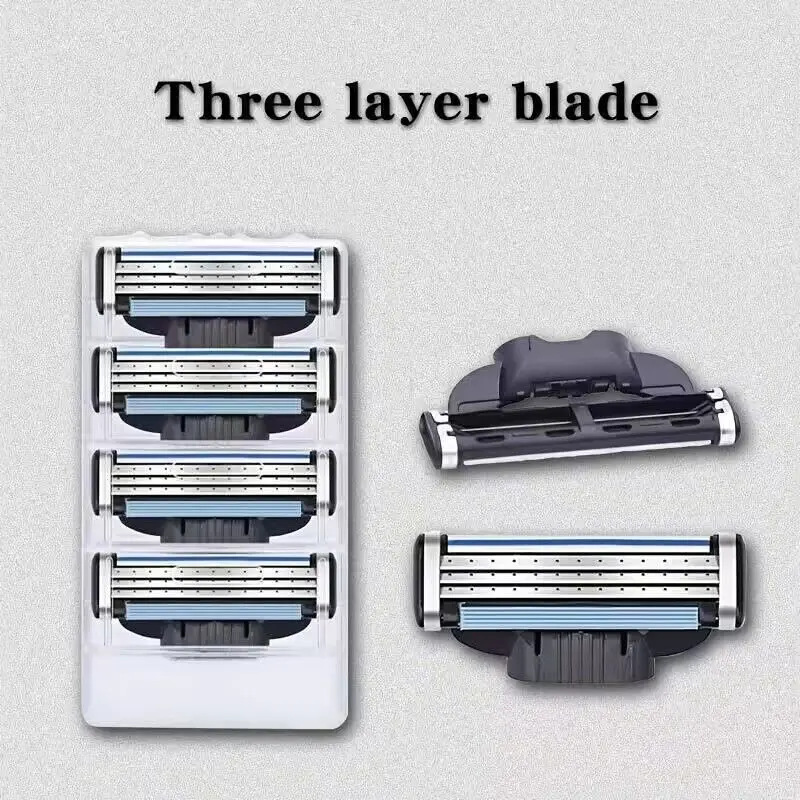شفرة ثلاثية الطبقات ماكينة حلاقة يدوية شفرة حلاقة يدوية 3 طبقات ماكينة حلاقة للرجال مكشطة الرأس