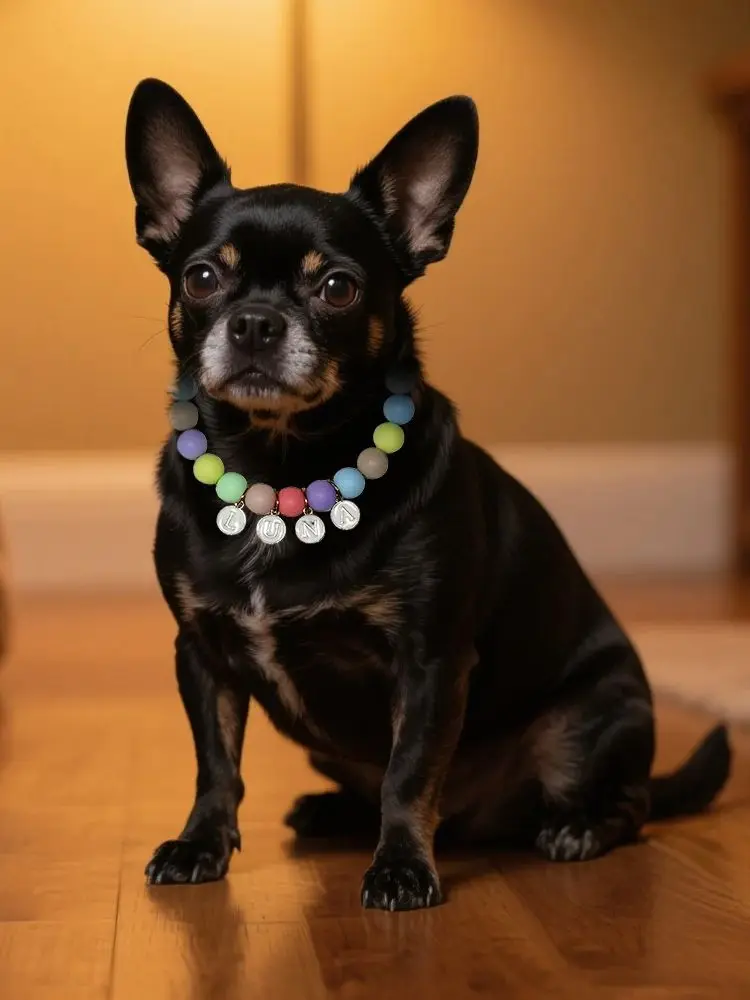 Collier de chien de compagnie perlé personnalisé-collier de nom personnalisé pour chiens et chats garçons et filles fête d'anniversaire accessoires de vacances cadeau