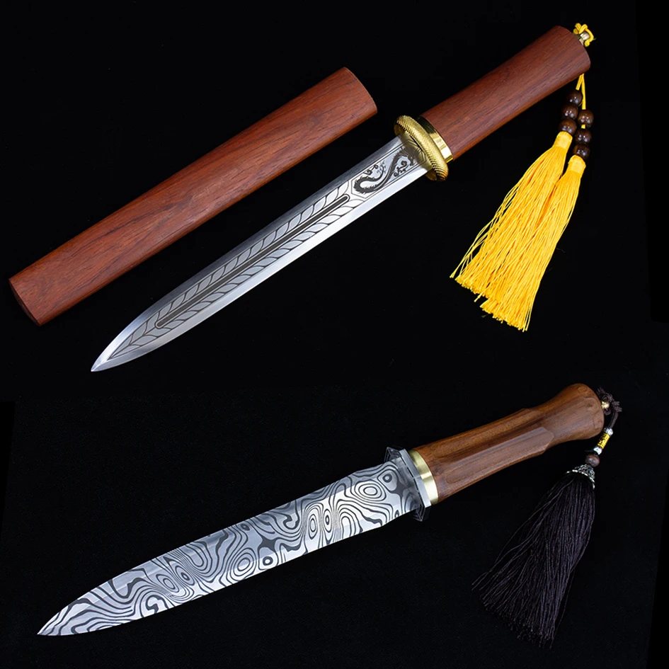 Two sets of 40cm medieval metal Real sword Stainless steel hand forged sharp weapon Samurai sword Real steel two-piece short